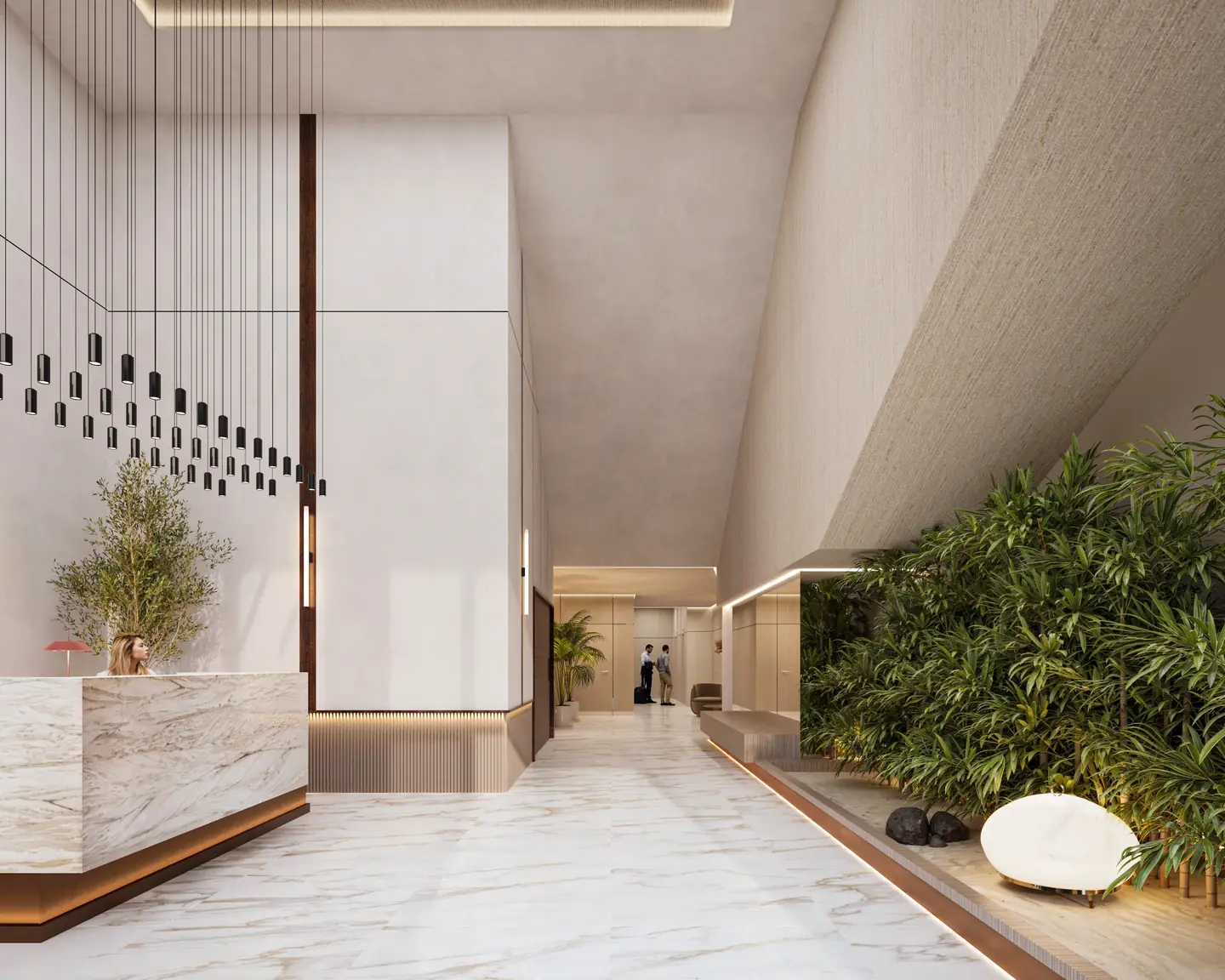 Vestíbulo de LEV y recepción las veinticuatro horas